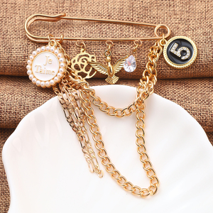 Thời trang kim cương thiết lập may mắn số năm hoa Trâm <span class=keywords><strong>pin</strong></span> với treo chuỗi trang sức cho phụ nữ Phụ kiện cố định trang trí - Product Image 3