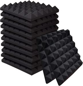 Panneaux acoustiques en <span class=keywords><strong>mousse</strong></span> pyramidale insonorisante <span class=keywords><strong>de</strong></span> haute densité <span class=keywords><strong>de</strong></span> 50 mm d'épaisseur, couleur noire, pour studio et bureau, vente en gros - Product Image 1