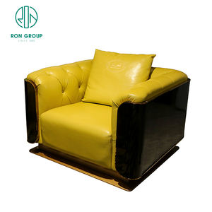 Juego de muebles modernos de lujo para sala de estar, tapicería importada de cuero amarillo, estilo <span class=keywords><strong>italiano</strong></span>, nuevo modelo - Product Image 5