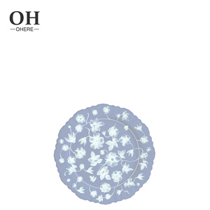 Service de vaisselle en porcelaine fine vintage bleue Ouhe, assiettes irrégulières, location de mariage, vaisselle en céramique, vente en gros - Product Image 5