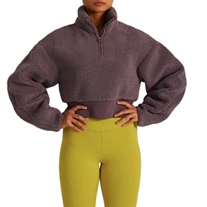 Sudadera Corta con Capucha para Mujer, 100% Algodón Polar, Suave, Antiarrugas, Talla Grande, con Cierre de 1/2 Cremallera - Product Image 1