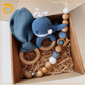 Juguete de madera Montessori para dentición, juguete de ganchillo para bebé, muñeco <span class=keywords><strong>mordedor</strong></span>, juego de regalo para comer, venta al por mayor - Product Image 2