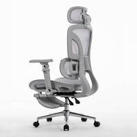 Chaise de bureau de direction ergonomique moderne de luxe, pivotante, en maille, avec support lombaire et appui-tête