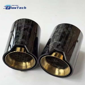 ปลายท่อไอเสียแบบเดี่ยวขนาด 120 มม. สำหรับ BMW ลายคาร์บอนไฟเบอร์แบบซาติน สีทอง/ดำ  วัสดุสแตนเลส สำหรับรถยนต์ - Product Image 5