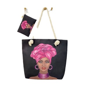 Sac à bandoulière en toile imprimé grande capacité pour femme 2025 avec fermeture éclair, doublure en polyester, sac à main transfrontalier, sac fourre-tout de shopping - Product Image 6