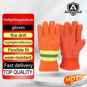 Guantes de Seguridad Profesionales para Rescate en Incendios AmpsafeX, de Algodón Naranja, Resistentes al Fuego, Protección Contra Altas Temperaturas, Antideslizantes, para Emergencias - Product Image 1