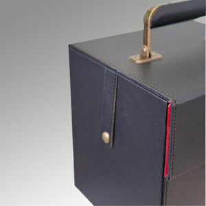 Boîte de rangement pour disques vinyles rétro vintage <span class=keywords><strong>Victrola</strong></span>, fabriquée directement en usine, en cuir personnalisé, pour plus de 45 disques - Product Image 6