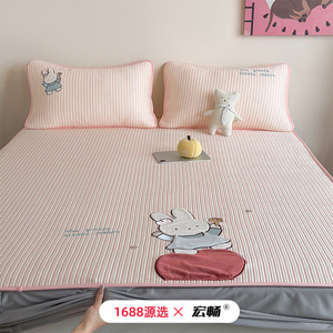 Ensemble de tapis en soie glacée Hongchang 1,2 m 1,5 m 1,8 m, literie rafraîchissante d'été pour enfants, style dessin animé - Product Image 4