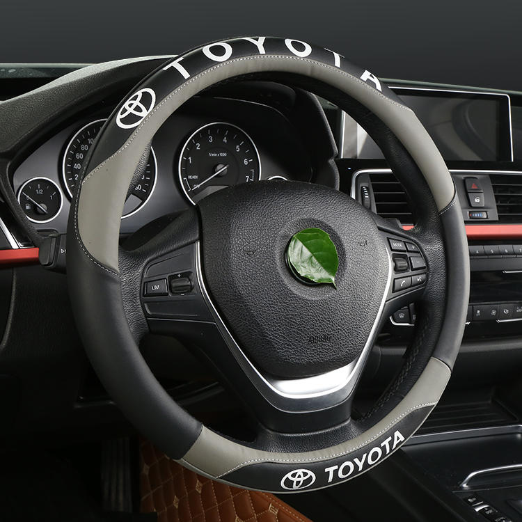 Cheapest Car Decoration Genuine Belt Car Logo Steering Wheel Cover Auto