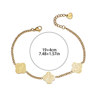 Clover Sabr Shukr Tawakkul Patience Gratitude Trust Ayatul Kursi Acero inoxidable Joyería de moda Pulseras Hombres Mujeres Venta al por mayor