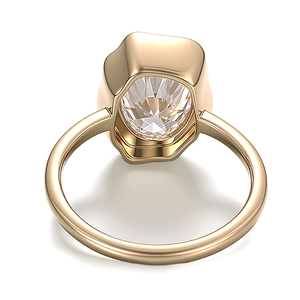 PROVENCE custom jewelry oval diamond engagement ring real solid 18k vintage gold ring engagement wedding band women - Product Image 3