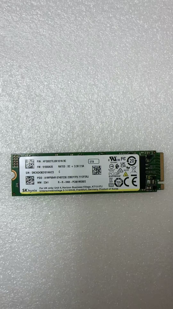 Used SK Hynix PC801 2TB NVMe SSD HFS002TEJ9X101N-2T M.2 2280 PCIe