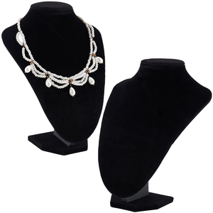 Expositor de Terciopelo Negro para Cuello y Busto, Soporte para Collares, Cadenas y Colgantes, Maniquí para Joyería, Tienda o Presentación de Joyas en Casa - Product Image 1