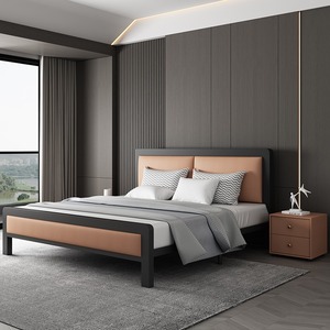 <span class=keywords><strong>Lit</strong></span> double en fer simple et moderne de 1.8 m rembourré renforcé pour la location d'appartement; <span class=keywords><strong>Lit</strong></span> simple complété de 1.5 m les deux lits en métal - Product Image 4