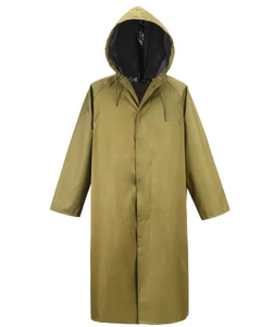 Extra Thick Classic Oxford Cloth Long <strong>Raincoat</strong> for Construction Workers <strong>Plus</strong> <strong>Size</strong> Big Tall Waterproof Rainwear for Heavy Storm - Product Image 4