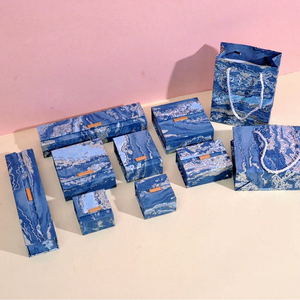 Custom Printed Handmade Plain Paper Jewelry Packaging <b>Box</b> with Carton and Bag for Bracelets Necklace Retail Display - Product Image 1