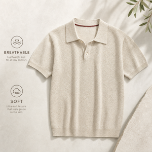 Herren Weicher <span class=keywords><strong>Lessel</strong></span> Viertelreißverschluss-Strickpullover für Kurzarm Atmungsaktives ODM Casual Sommer-Oberteil - Product Image 2