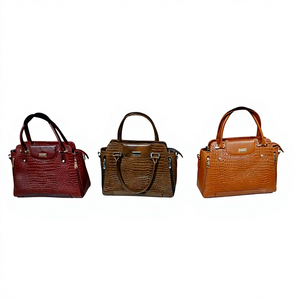 Sac fourre-tout en cuir véritable à imprimé uni avec bandoulière, ouverture supérieure, sacs à main en cuir décontractés pour un usage quotidien, pour filles et femmes - Product Image 2