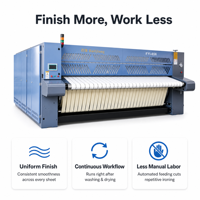 Machine à repasser à plat commerciale à haute efficacité en acier inoxydable, fabriquée en Chine, avec support multi-rouleaux, repasseuse à vapeur pour draps