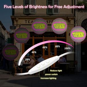 Open LED neon indoor and outdoor hanging ambient light USB powered store window <b>sign</b> indicator light decorative light-up letters - Product Image 2