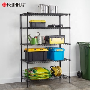 Industrial Steel Heavy-Duty Black Powder Coated Metal Wire <strong>Shelving</strong> 5 Layer <strong>Garden</strong> Shelf Storage Rack - Product Image 3