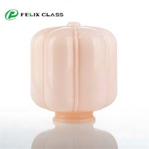 Abat-jour en verre fait main au design industriel moderne, taille personnalisée, durable, écologique, rose opale, blanc, garantie 3 ans - Product Image 3