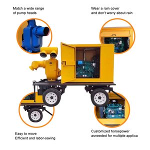 Pompe centrifuge auto-amorçante à moteur pour véhicule, à haut débit, pour drainage des inondations, pour remorque à quatre roues - Product Image 5