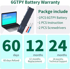 Batería para portátil 6GTPY 4GVGH para Dell XPS 15 7590 Vostro 7500, batería de repuesto de 8500mAh, precio al por mayor, con certificación CE y RoHS - Product Image 6