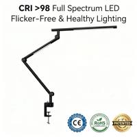 Escritorio LED Contemporáneo de Metal Plegable con Control Táctil, Temperatura de Color y Brillo Ajustables para Estudiantes, Lectura, Oficinas y PC
