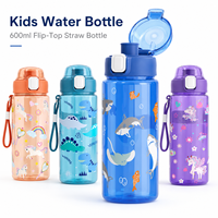 Bouteille d'eau personnalisée pour enfants 600 ml, 3000 pièces MOQ, logo OEM, couleur, matériau, emballage, bouteille PC sans BPA pour projets de marques de détail