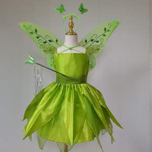 Venta caliente Niños Vestido de Hada Verde <span class=keywords><strong>Tinkerbell</strong></span> <span class=keywords><strong>Princesa</strong></span> Disfraces de Halloween para niñas - Product Image 2