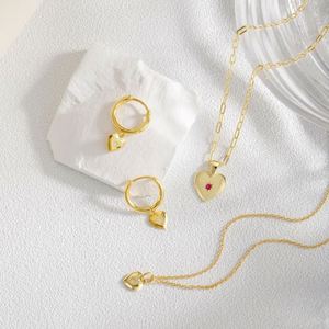 Colliers pour femmes Dylam, style métallique, fantaisie, zircon 5A, argent, délicats, superposés, cœur, minimalistes, bijoux fins - Product Image 5