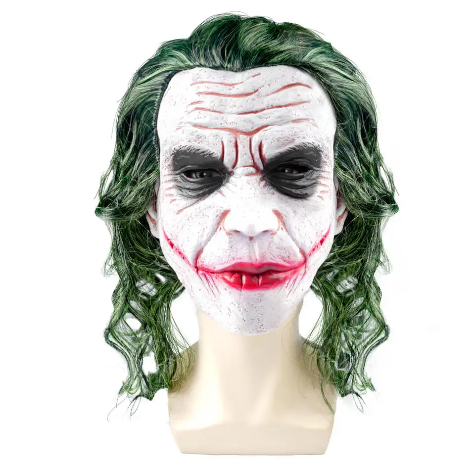 Nicro Costume Halloween Horror Realistic Mask Full Head Wig Latex Creepy Clown Mask Hot Sale Scary Mask Cosplay Masquerade Party