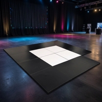 Dalles de sol de danse antidérapantes, écologiques, portables, noires et blanches, revêtement de sol pour événements, PVC noir, sol de danse pour mariage