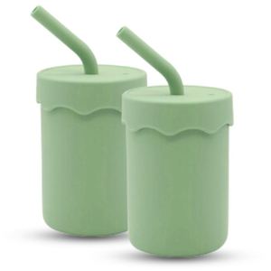 Vasos de Silicona para Bebés con Pajita y Tapa, Aptos para Refrigerador, Libres de BPA, para Niños de 1 a 3 Años, Antiderrames - Product Image 3