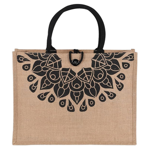 Tái chế đay bãi biển Tote túi công suất cao và không thấm nước với tùy chỉnh in logo có thể gập lại và phong cách bông dây xử lý - Product Image 1