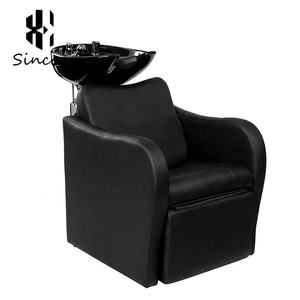 Ensemble de meubles de salon Black Beauty durables : chaise de coiffure, chaise de lavage et chaise de barbier avec cadre en métal et revêtement en cuir PU - Product Image 5