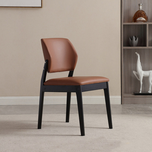 Silla de comedor tapizada <span class=keywords><strong>en</strong></span> cuero minimalista moderna, estructura de madera de caucho para el hogar, comedor, adultos, niños, ancianos, L070 - Product Image 6