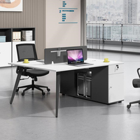 Postes de travail modulaires en métal pour bureaux, mobilier de poste de travail moderne quatre places, station de travail en bois pour centre d'appels