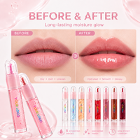 Buat Logo Anda Sendiri 8 Warna Glossy Gel Lip Gloss Makeup Tahan Lama Melembapkan Lipgloss Lip Balm Lip Glaze Label Pribadi