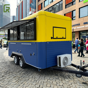 Remolque de comida móvil cuadrado retro color personalizado OEM y ODM camión comercial uso al aire libre Europa caravana restaurante - Product Image 1