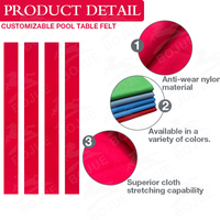 80% laine rouge nappe de billard feutre qualité supérieure PNS 900 chiffons de billard et de billard