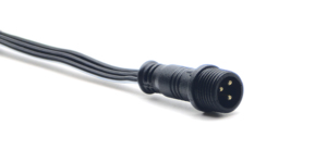Conector Impermeable para Luminarias - Macho y Hembra 2P/3P/4P + Cable Plano UL2468 de 20 Vías con Inyección Negra y Borde Blanco - Product Image 4