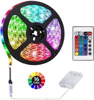 Tira de LED RGB de 5m flexible, luz de fondo de TV inteligente con conectividad USB, interruptor de Control remoto, clasificación IP20 de 5V