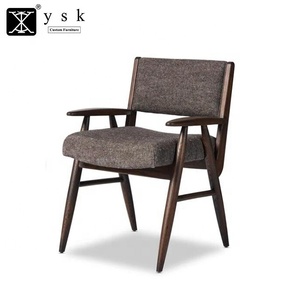 Chaise de salle à manger pour hôtel, dossier en rotin, structure en bois de frêne massif et coussin en tissu, YSK-1201 - Product Image 6