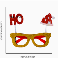 Lunettes de Noël style rennes du Père Noël pour enfants et adultes, décorations de Noël avec monture de lunettes pour fête de Noël printanière