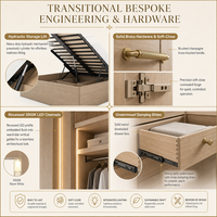 Lit plateforme tatami intégré sur mesure de style moderne canadien avec armoire couleur avoine pour suite parentale