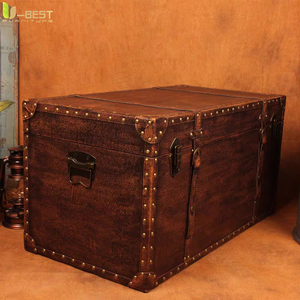 Meubles de salon, de pub, de club, de studio, de style vintage industriel rétro, de qualité supérieure, avec coffre à cigares vintage, table basse - Product Image 1