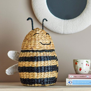 Handmade Straw Bee <b>Storage</b> <b>Basket</b> Round 5L-10L Capacity Toys Organizer Household <b>Storage</b> <b>Basket</b> - Product Image 1