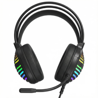 Casque de jeu filaire USB PJT-DEP2477 avec codecs AAC, haut-parleurs dynamiques et coussinets d'oreille en mousse à mémoire de forme, microphone inclus